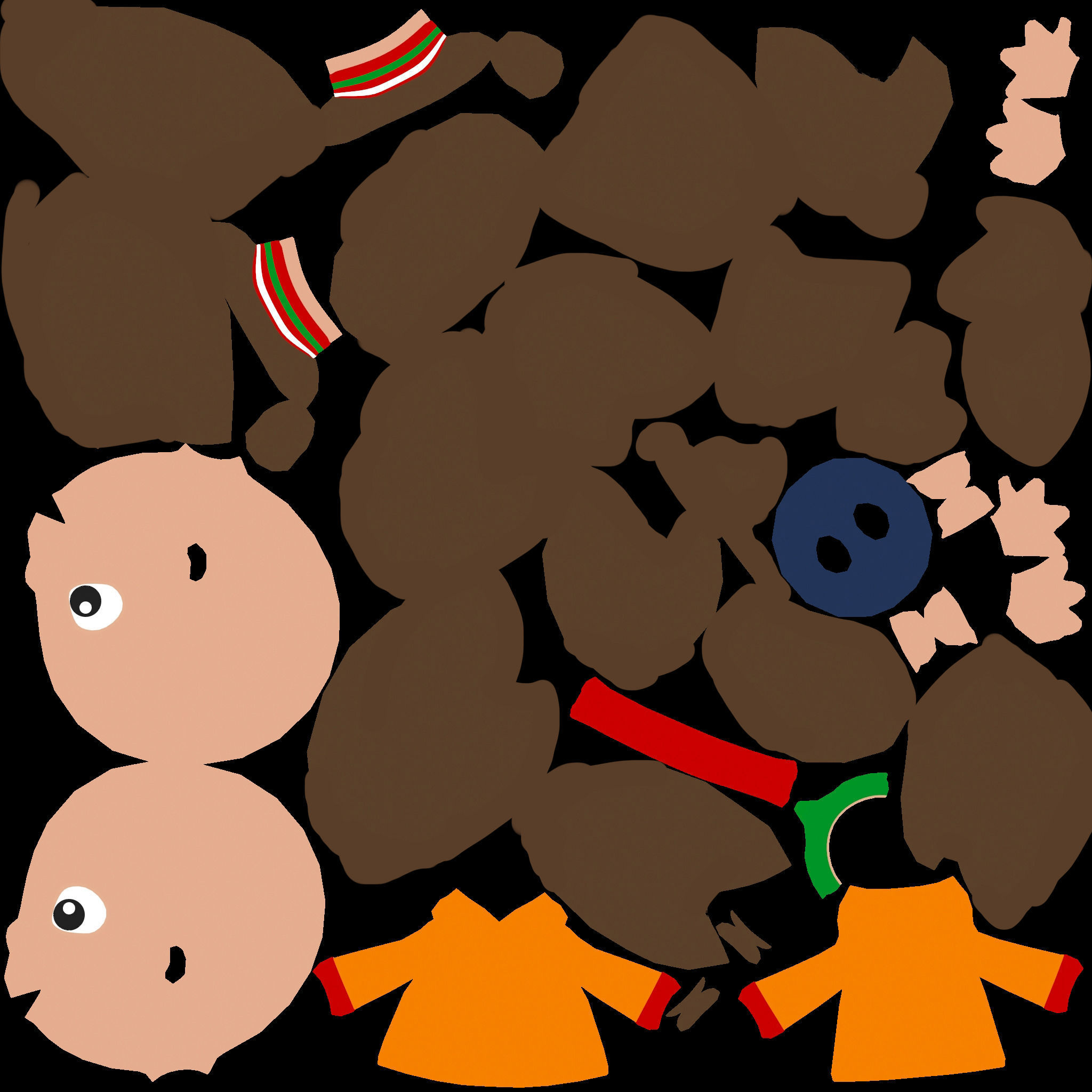 Character Girl 3d model Low-poly 3D model_4