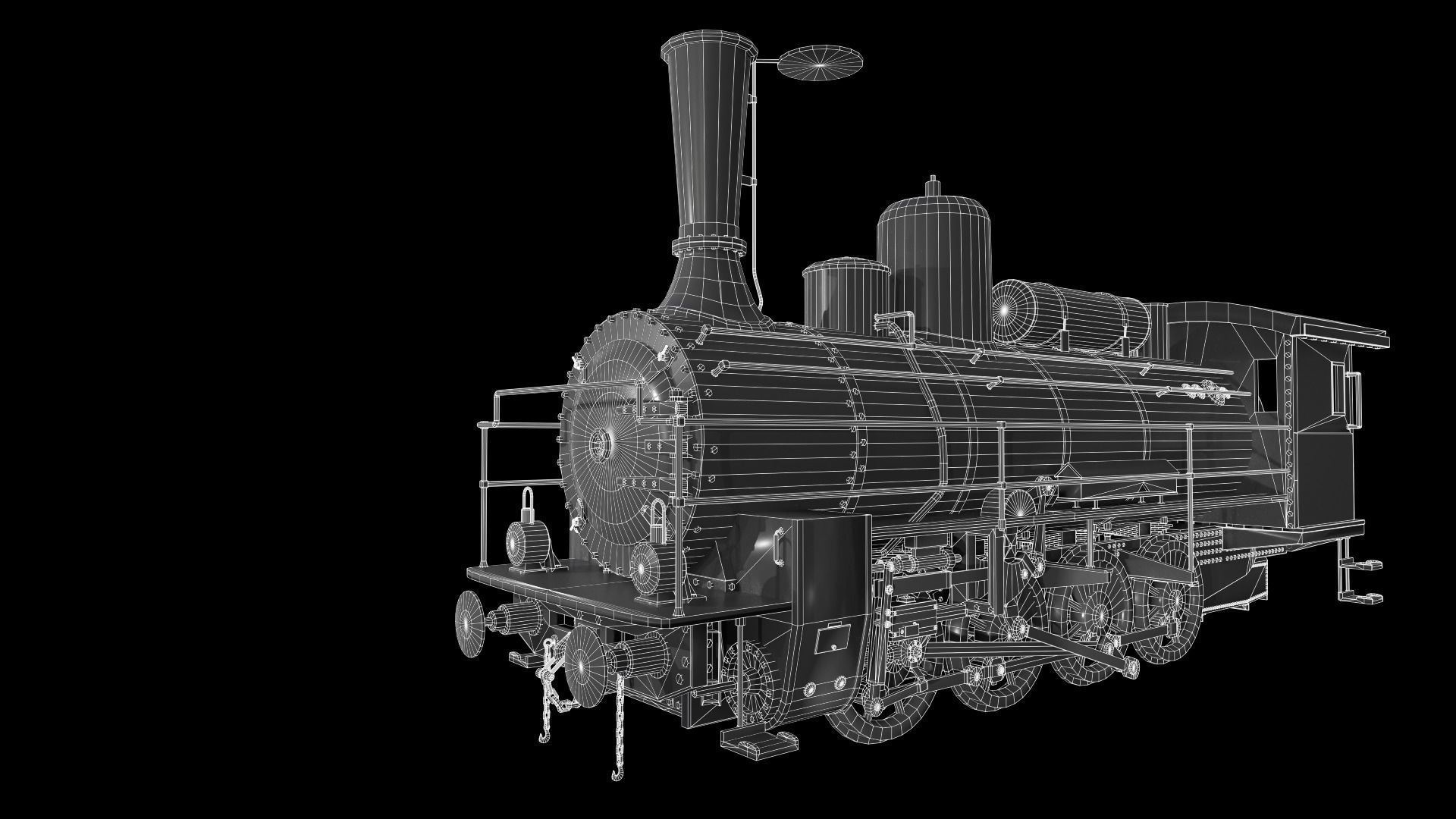 train locomotive Low-poly 3D model_9
