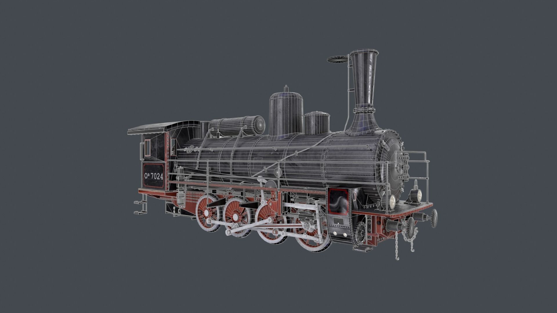 train locomotive Low-poly 3D model_4