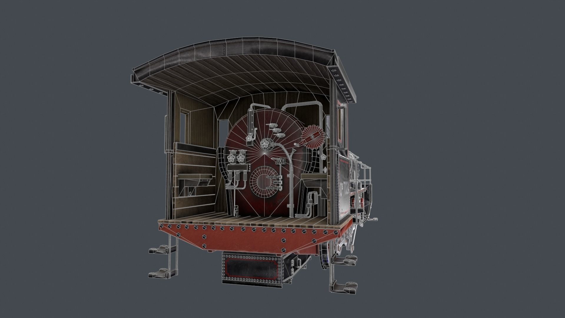 train locomotive Low-poly 3D model_6