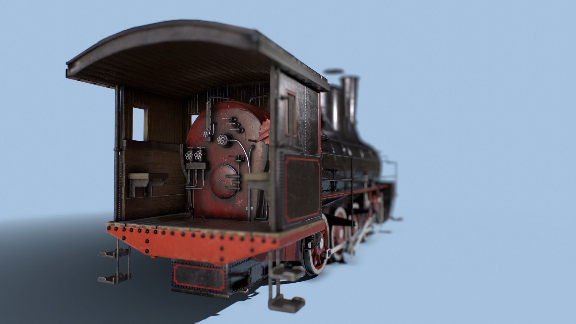 train locomotive Low-poly 3D model_11