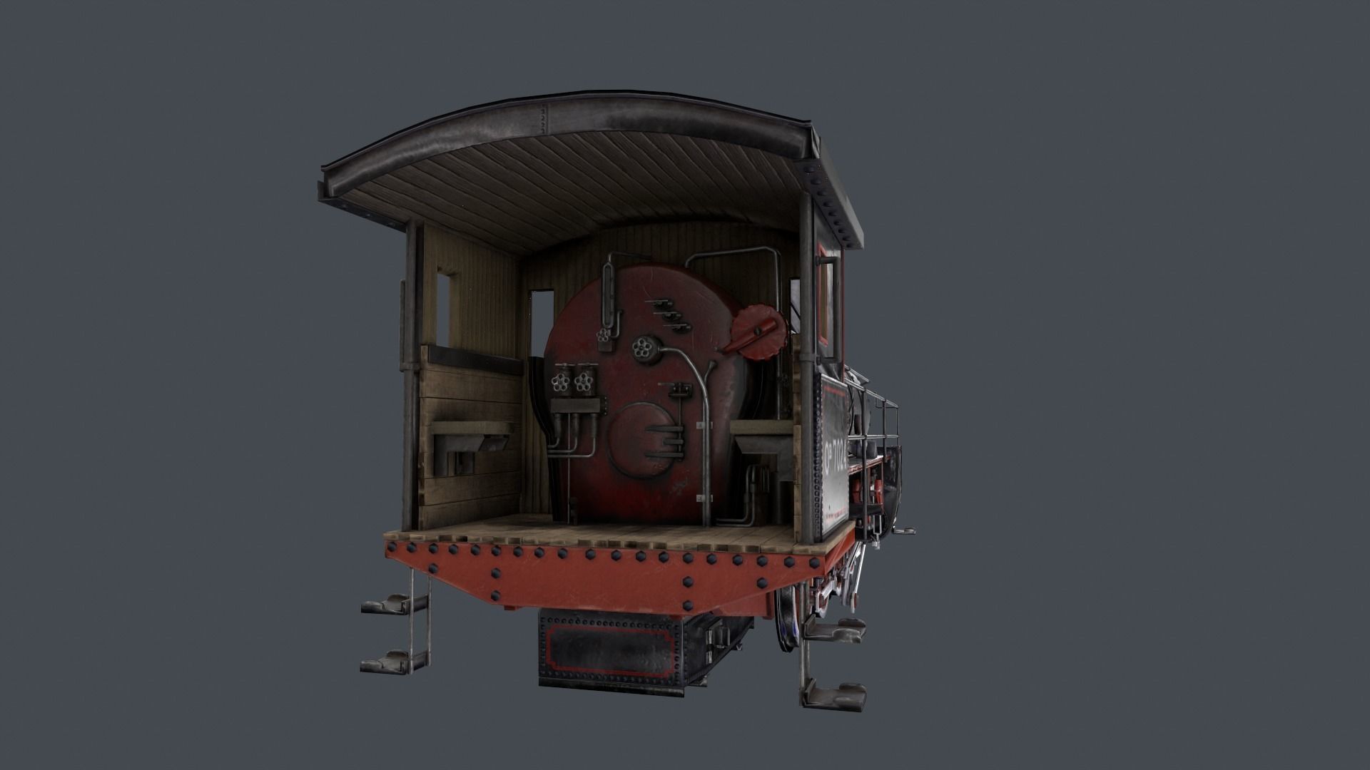 train locomotive Low-poly 3D model_7