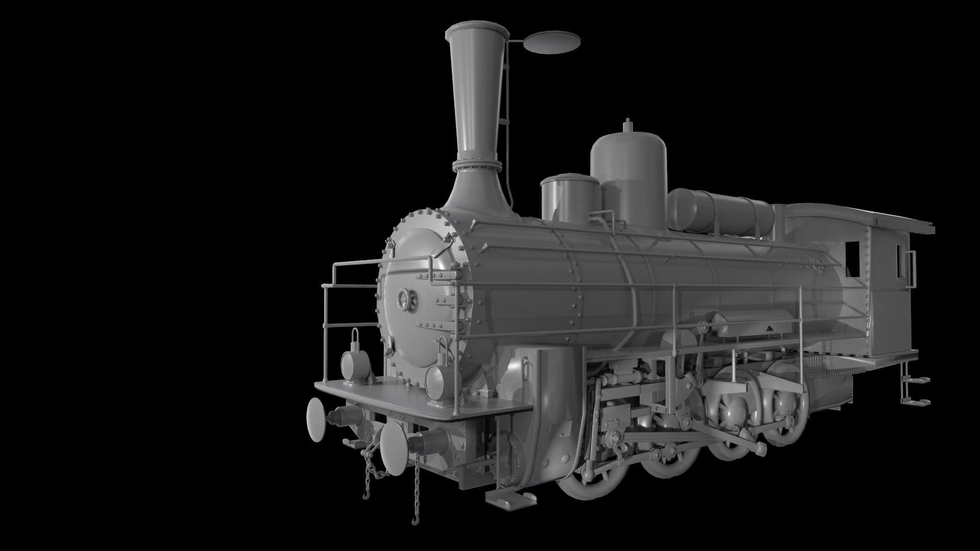 train locomotive Low-poly 3D model_8