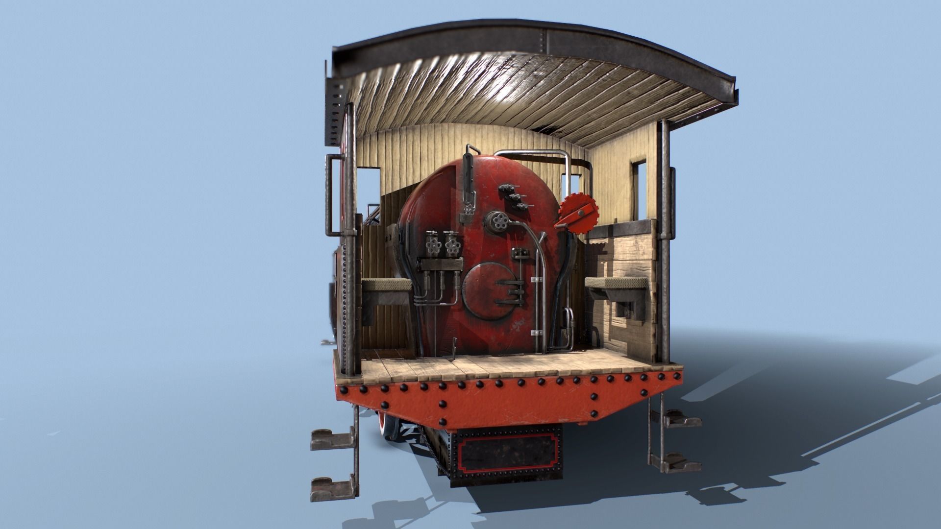 train locomotive Low-poly 3D model_12