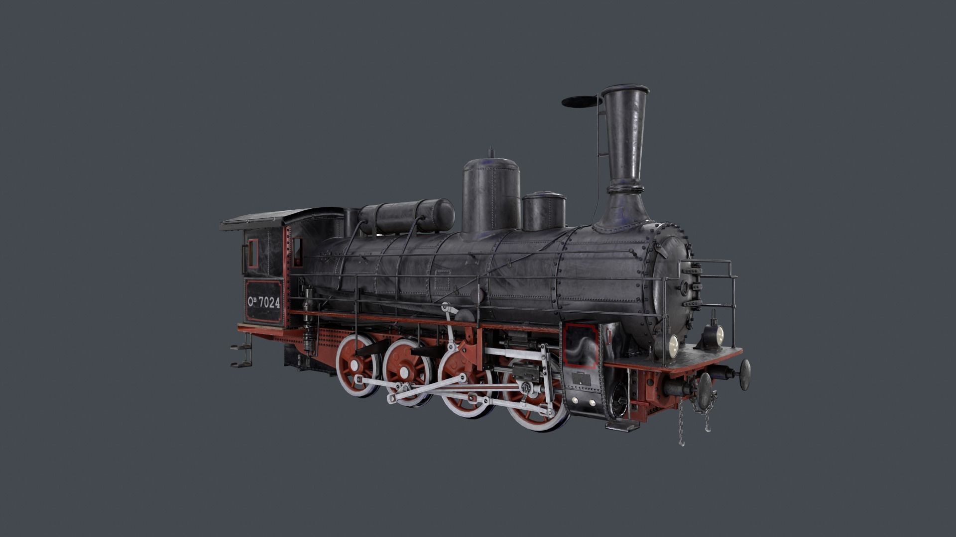 train locomotive Low-poly 3D model_5