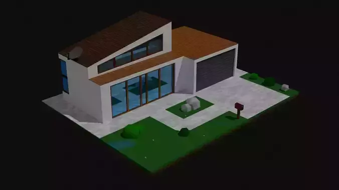 3D Low Poly - Tiny Mobile House 