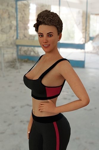 RUNA  woman Low-poly 3D model