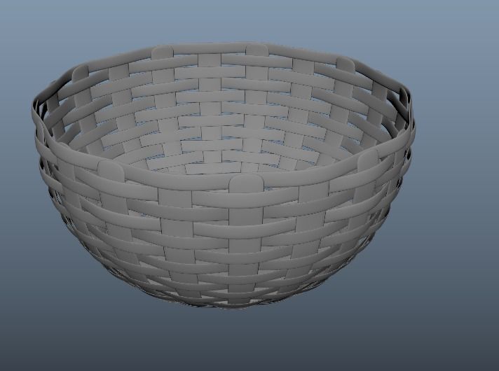 Woven Basket Free 3D model_3
