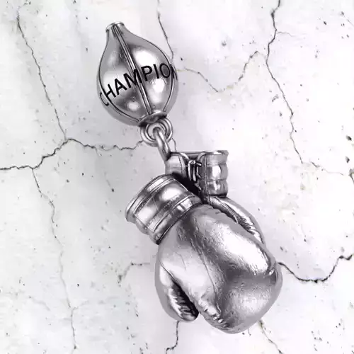 Boxing-pendant-3 silver boxing glove pendant 3D print model