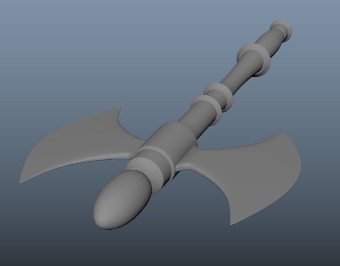 A Battle Axe  Free 3D model_3