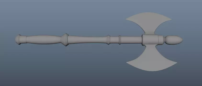 A Battle Axe  Free 3D model_0