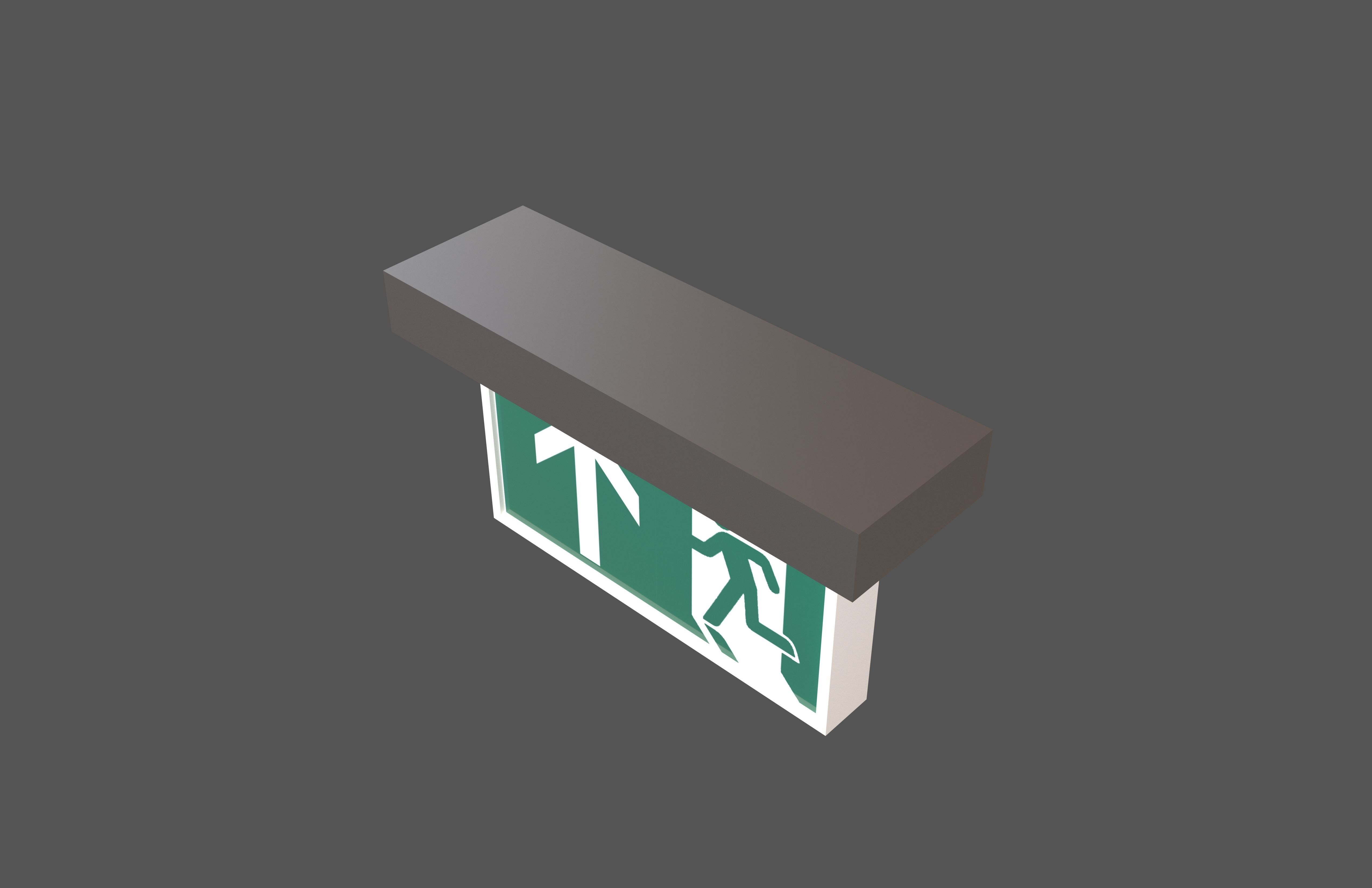 Exit Sign v1 007 Low-poly 3D model_2