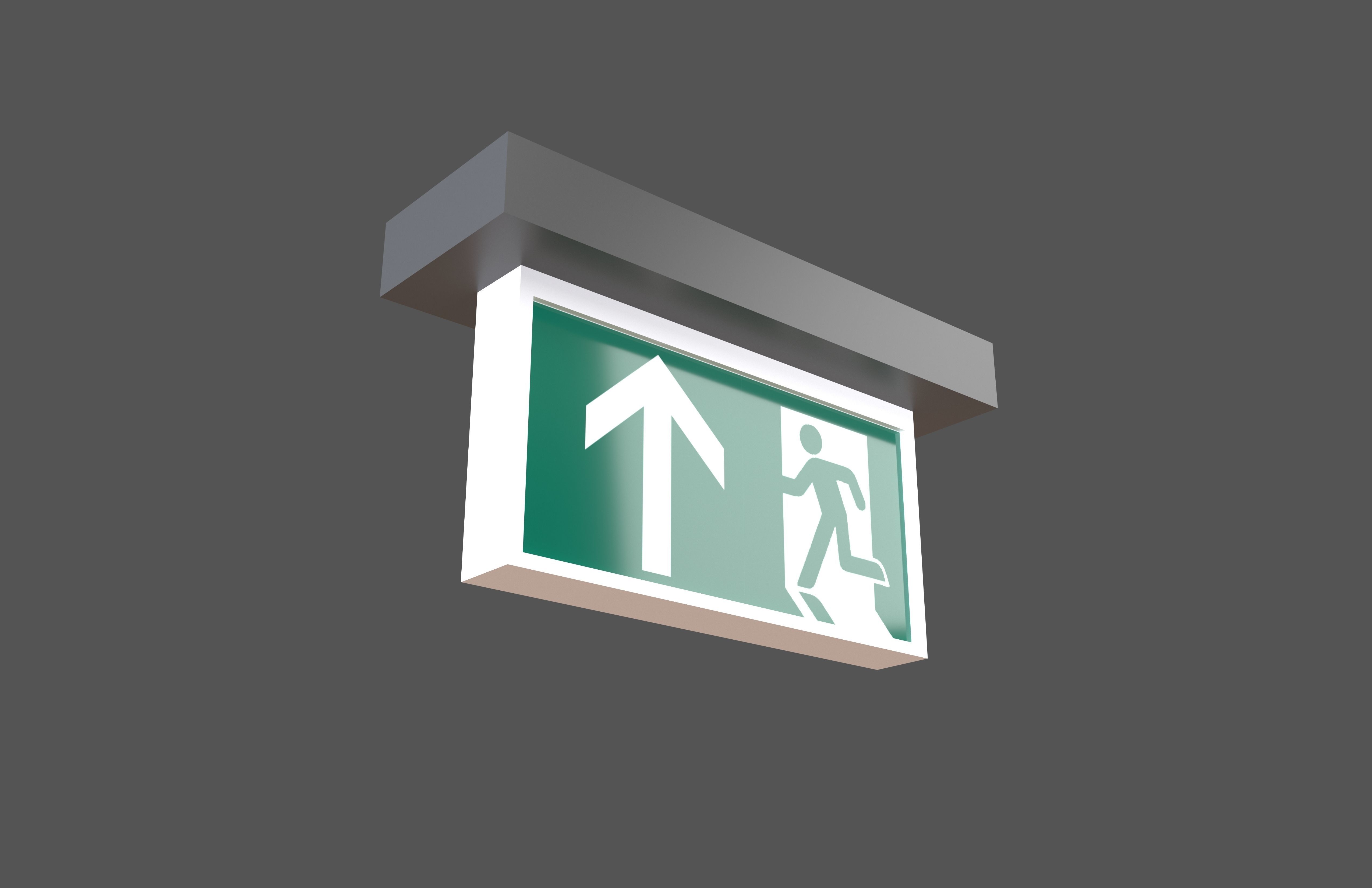 Exit Sign v1 007 Low-poly 3D model_3