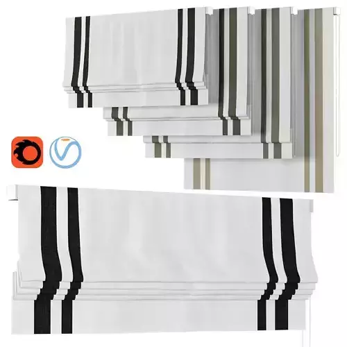 Roman Curtains 48 Loganova BORDER DOUBLE STRIPES CHEVALLE RANGE 3D model