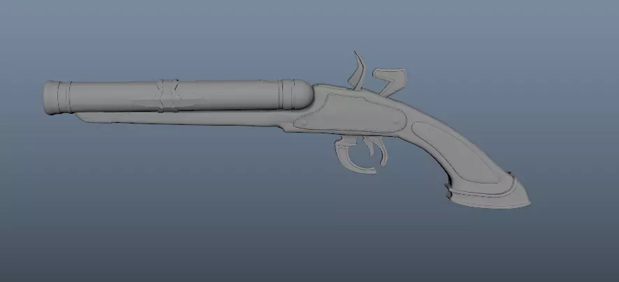 A Flintlock Pistol Free 3D model