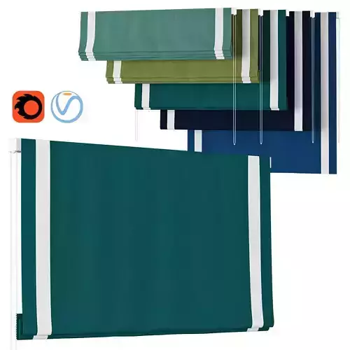 Roman Curtains 49 Loganova INDIGO CHEVALLE 2 SIDES BORDER