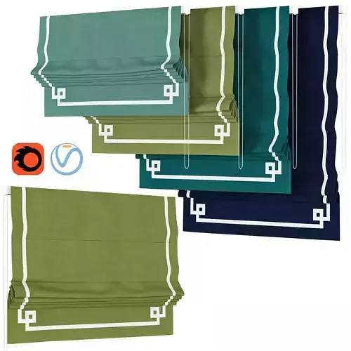 Roman Curtains 50 Loganova DARK BLUE GREEK KEY DESIGN