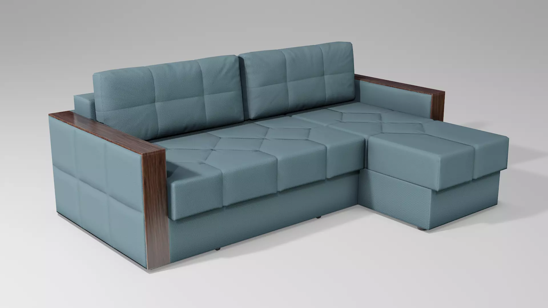 Couch-A sectional sofa with footstool Free low-poly 3D model