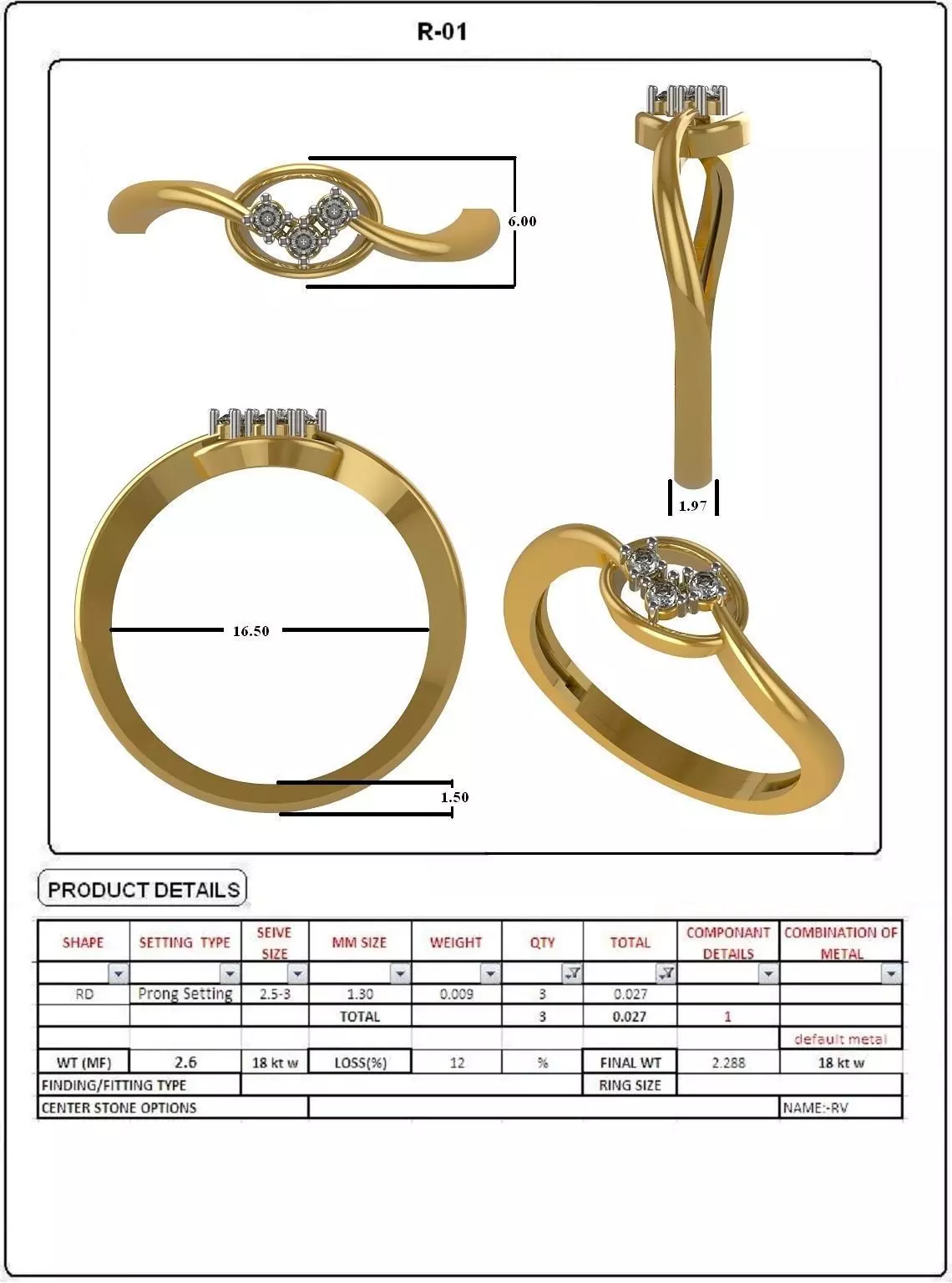 Light weight rings 3D print model