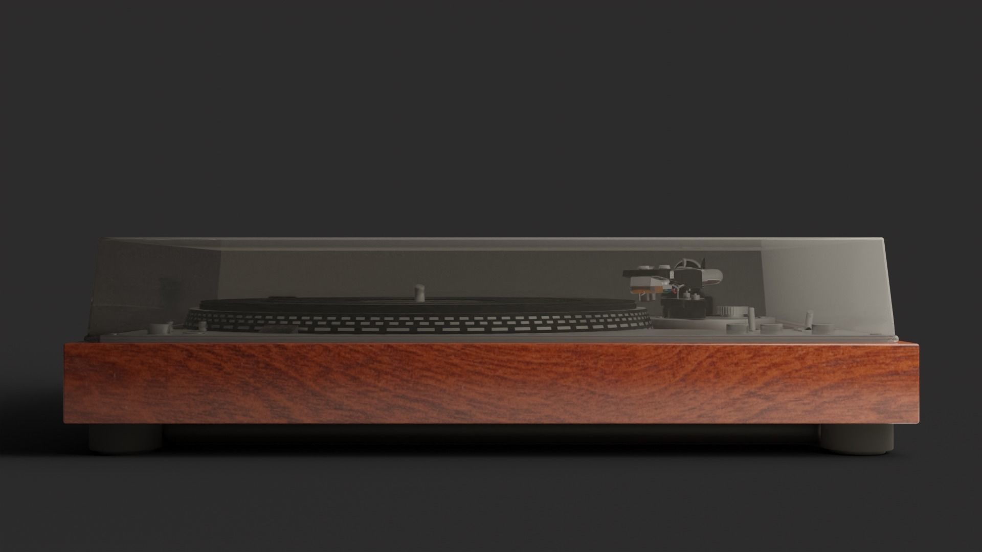 Vintage turntable 3D model_7