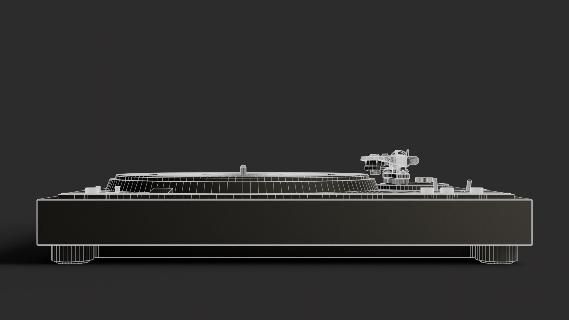 Vintage turntable 3D model_21