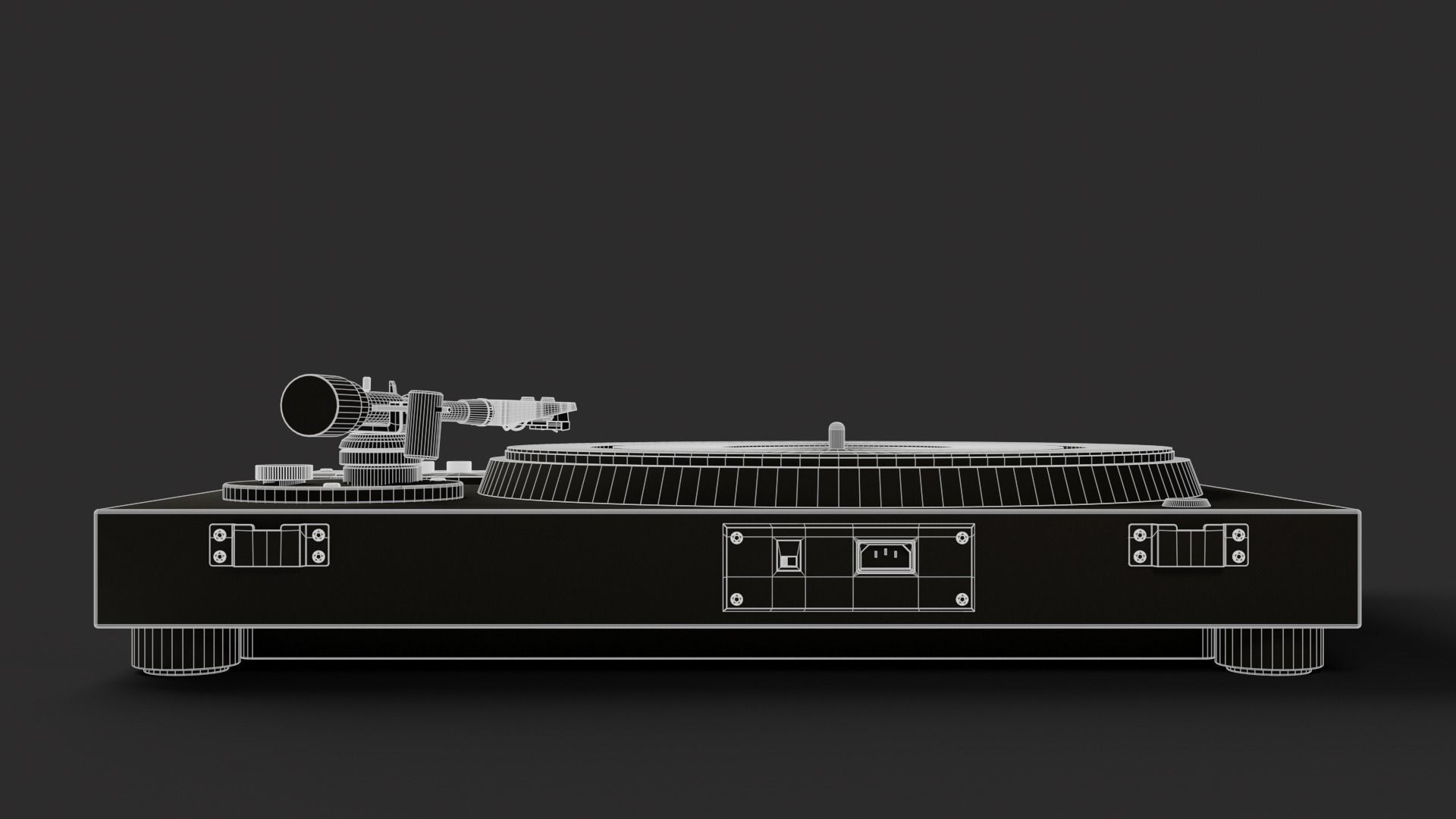 Vintage turntable 3D model_20
