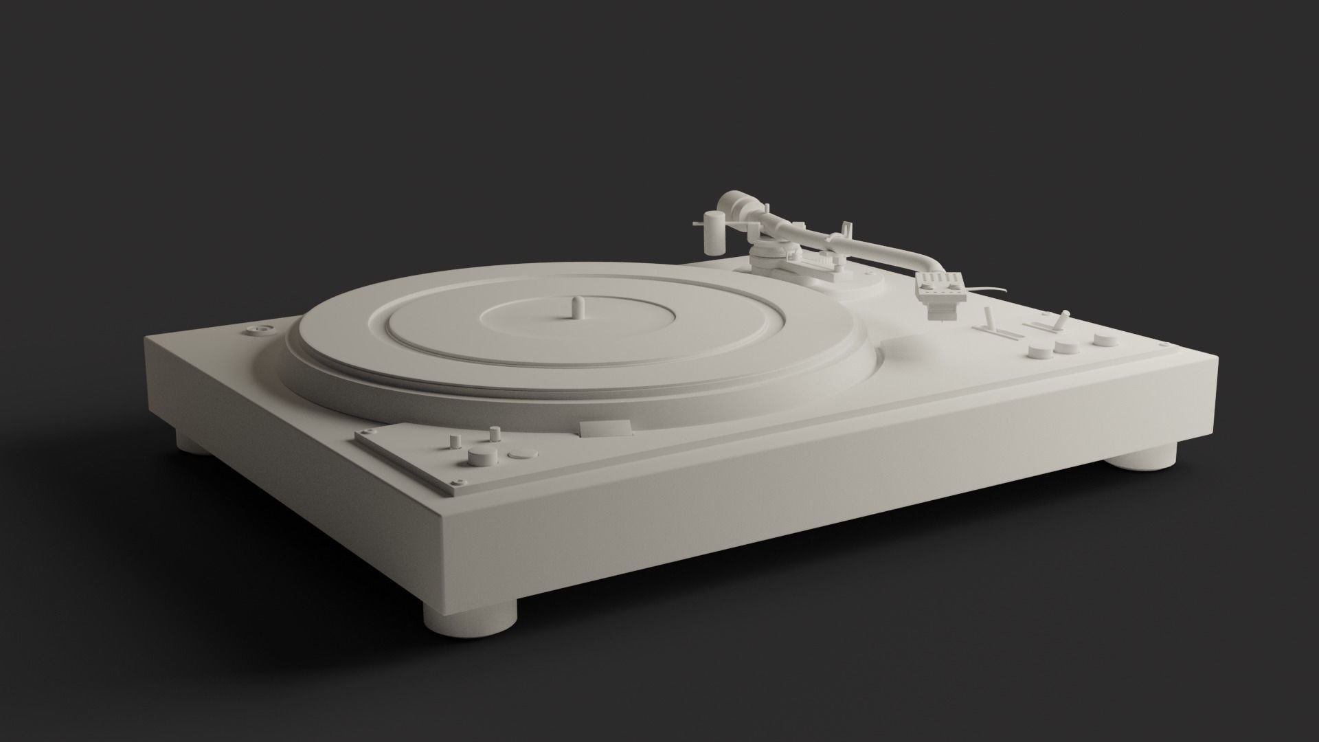 Vintage turntable 3D model_11