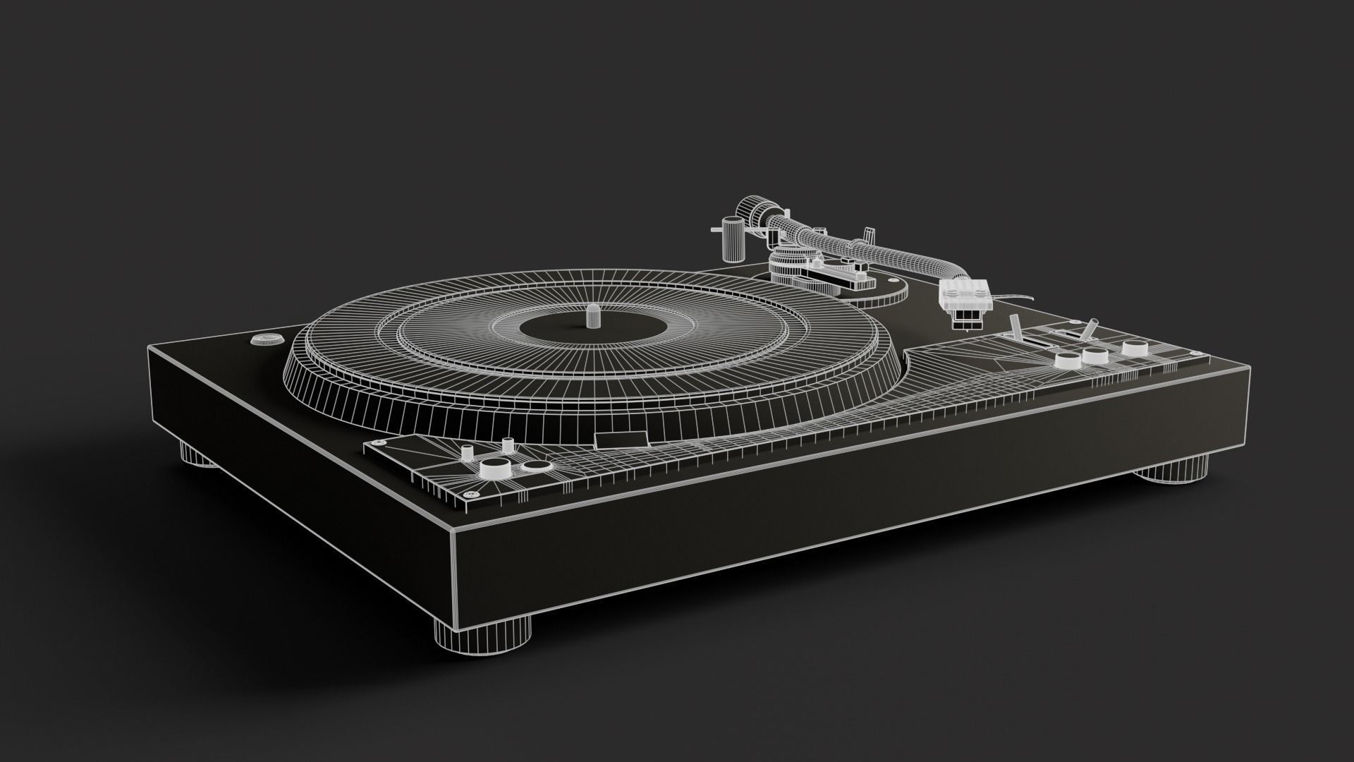 Vintage turntable 3D model_18
