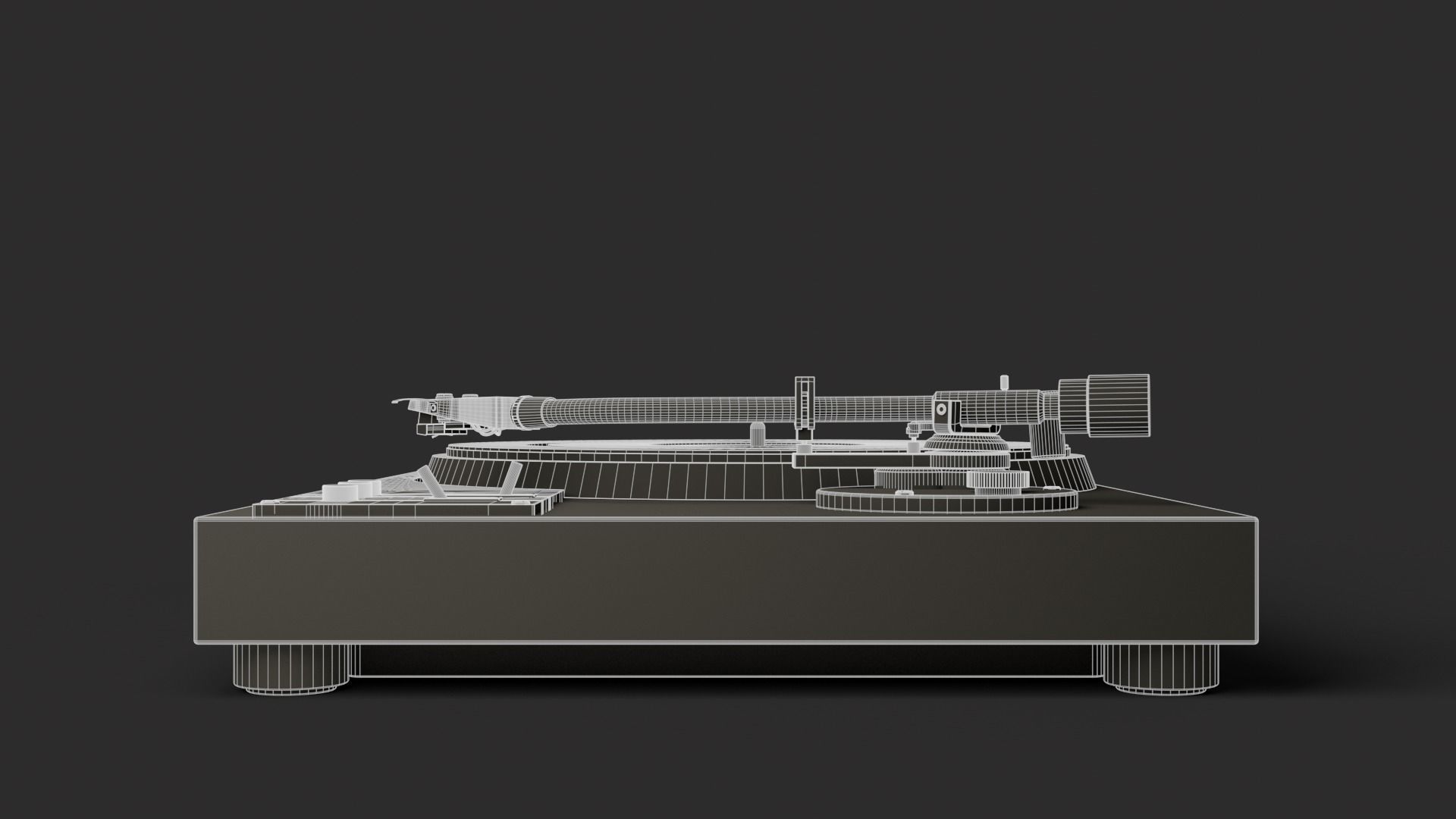 Vintage turntable 3D model_23