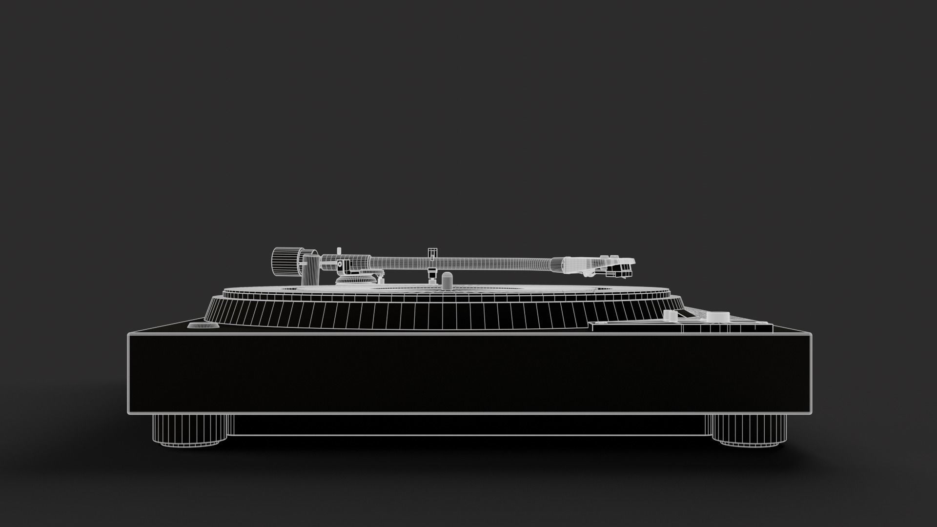 Vintage turntable 3D model_22