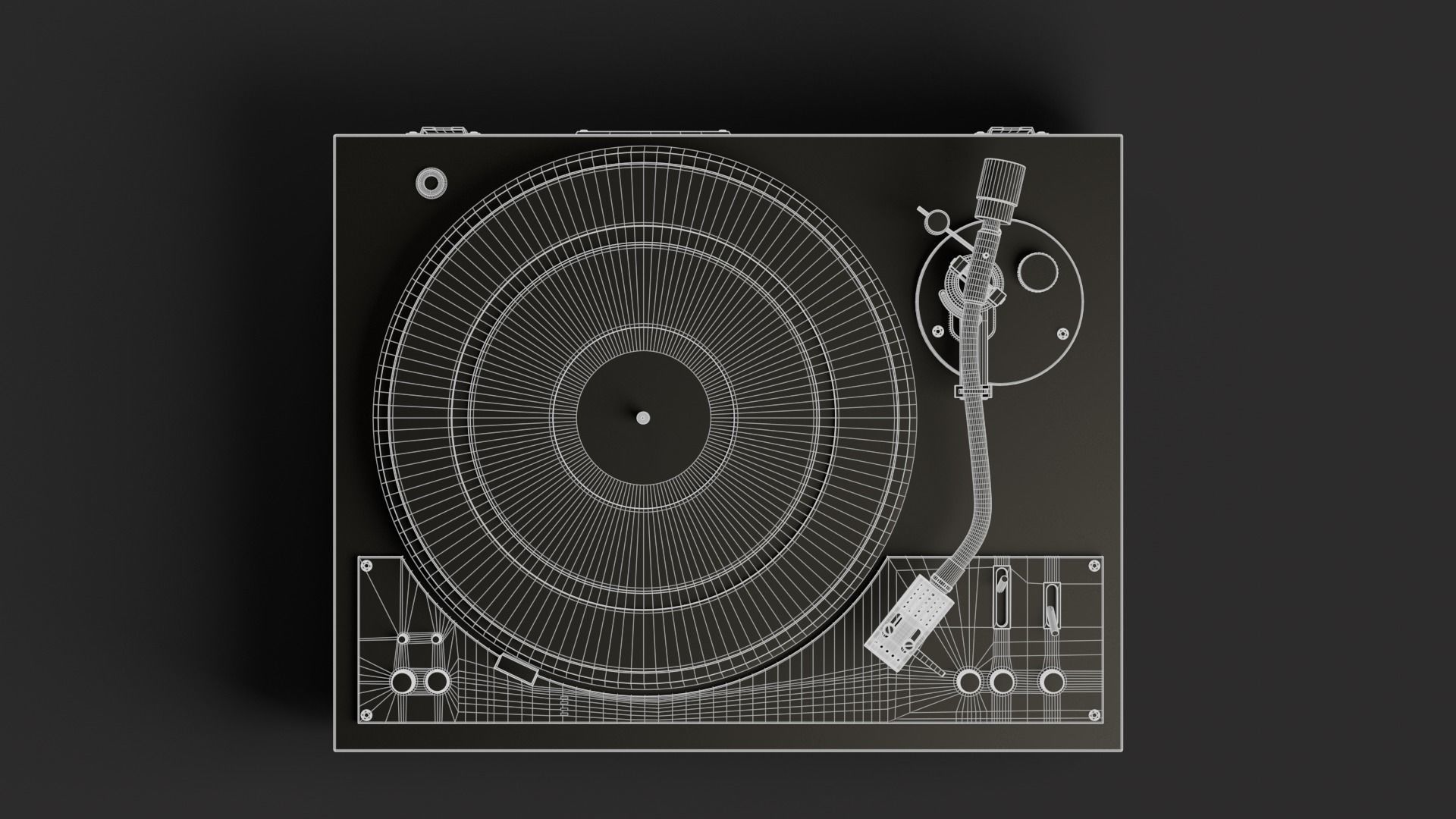 Vintage turntable 3D model_19