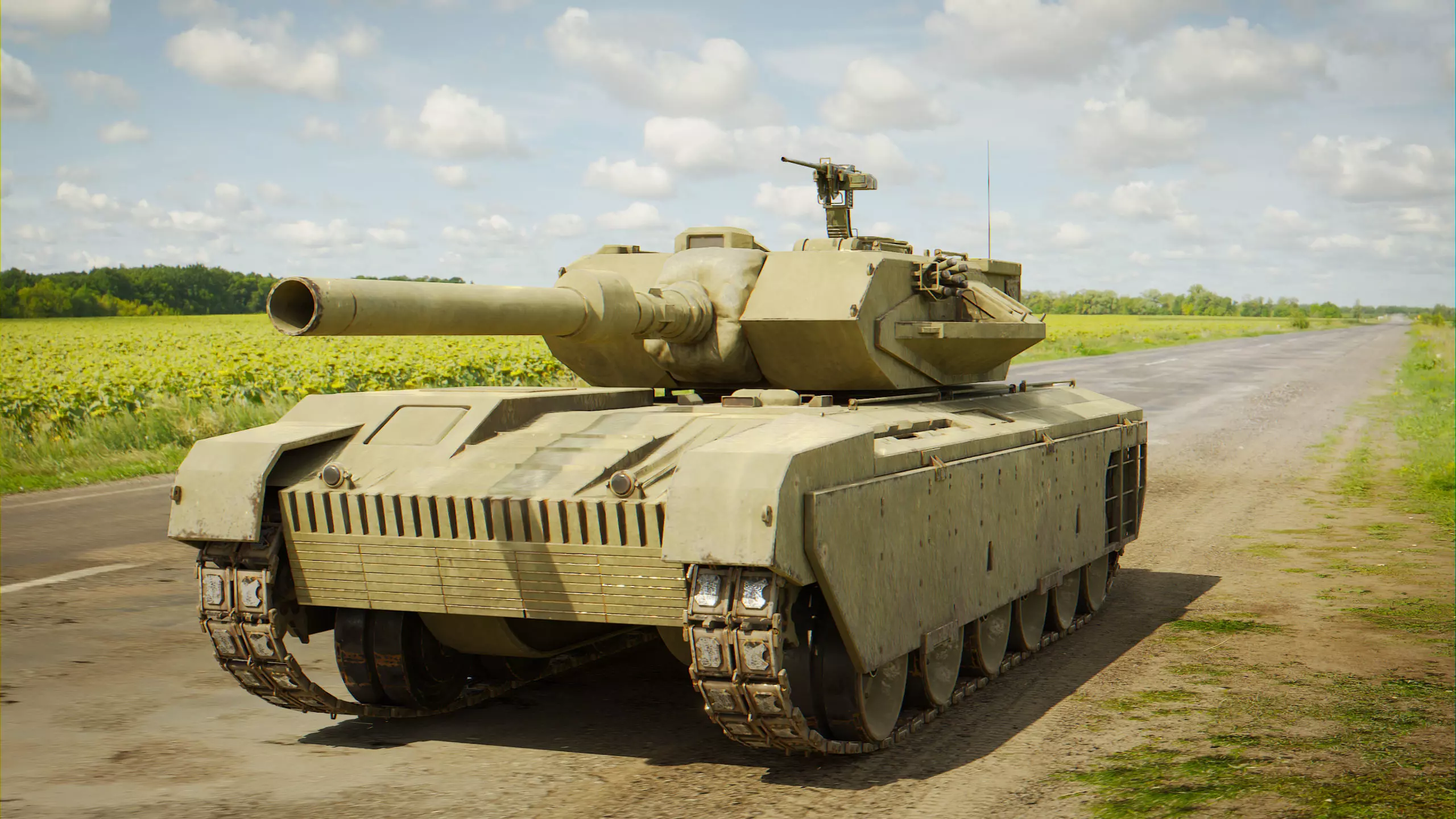 Tank Rigged Low-poly 3D model