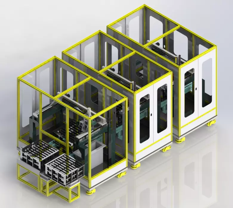 Lithium battery injection hole laser welding automatic machine 3D model_0