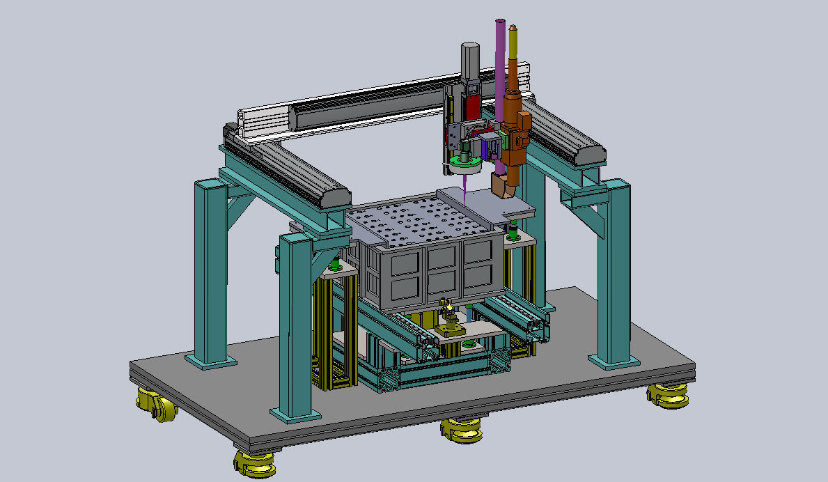 Lithium battery injection hole laser welding automatic machine 3D model_5