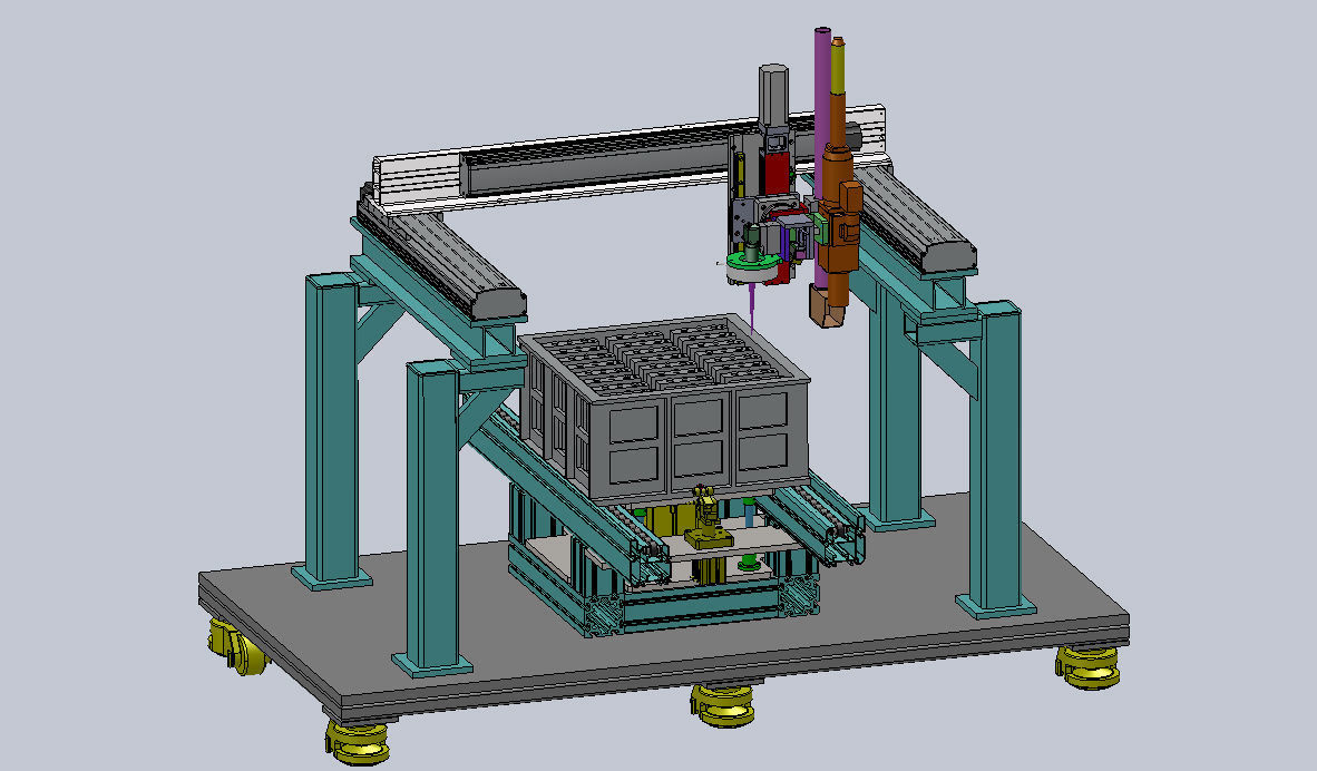 Lithium battery injection hole laser welding automatic machine 3D model_11