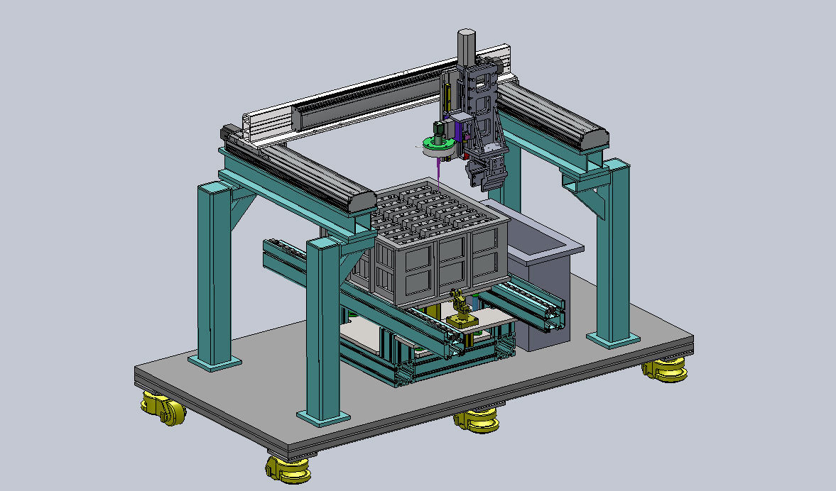 Lithium battery injection hole laser welding automatic machine 3D model_7