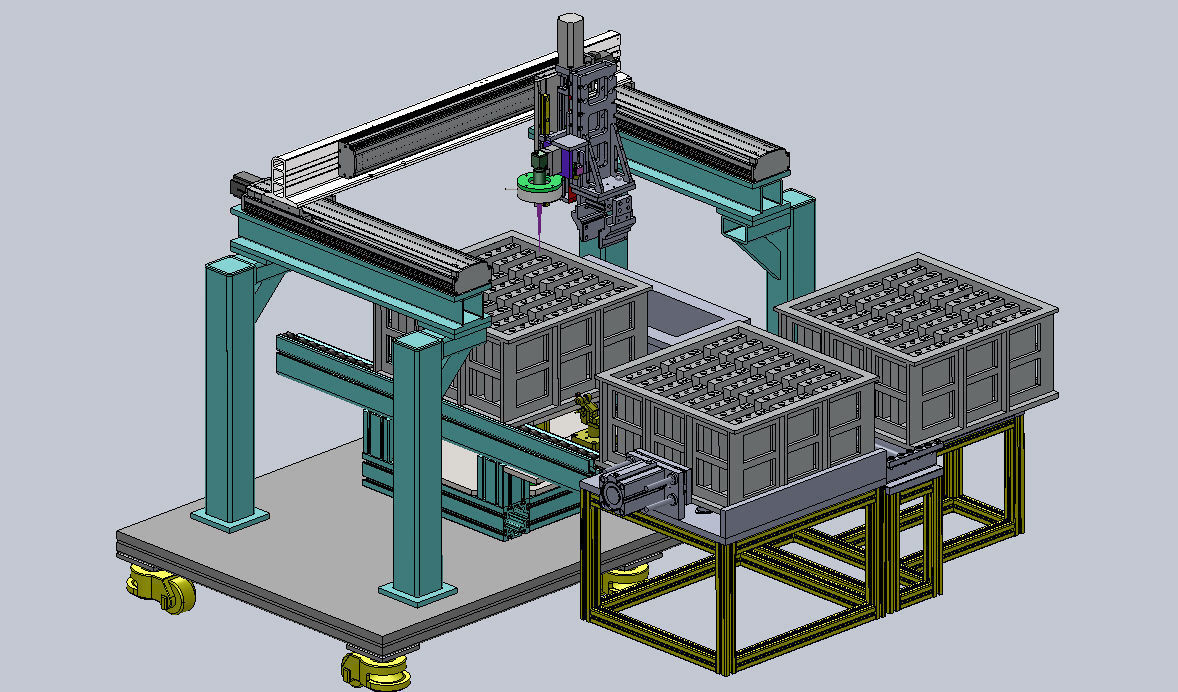 Lithium battery injection hole laser welding automatic machine 3D model_8