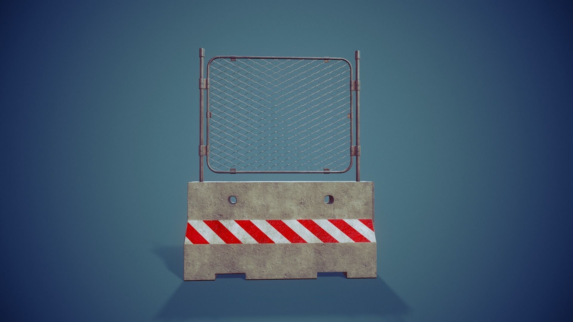 Concrete Barricade  - Tutorial Included  Low-poly 3D model_4