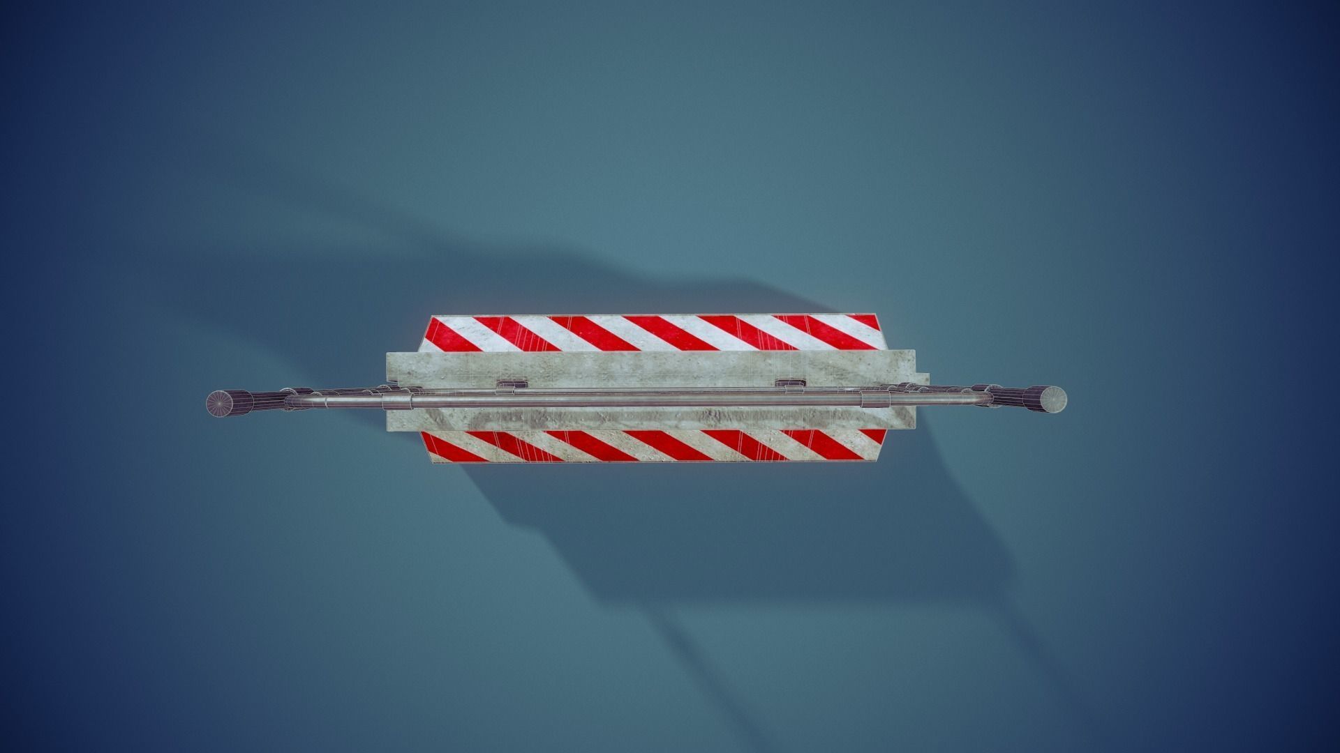 Concrete Barricade  - Tutorial Included  Low-poly 3D model_9