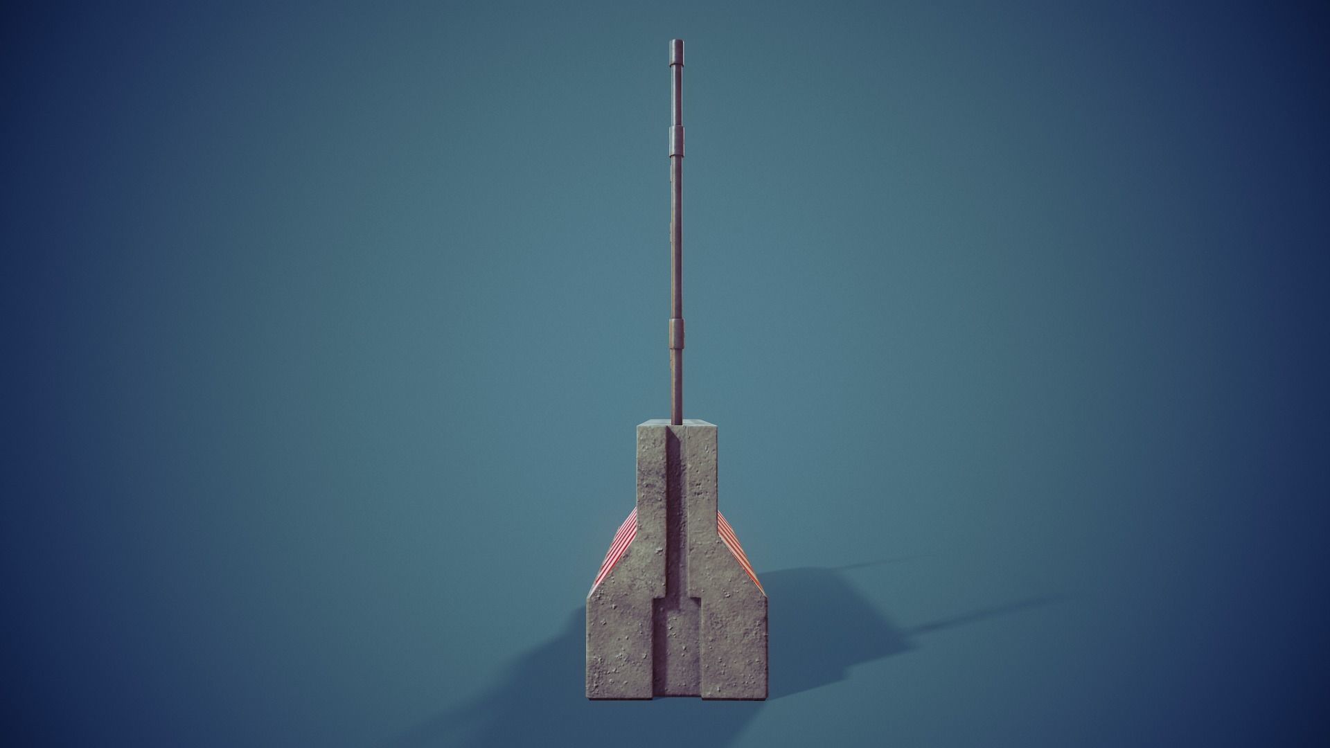 Concrete Barricade  - Tutorial Included  Low-poly 3D model_6