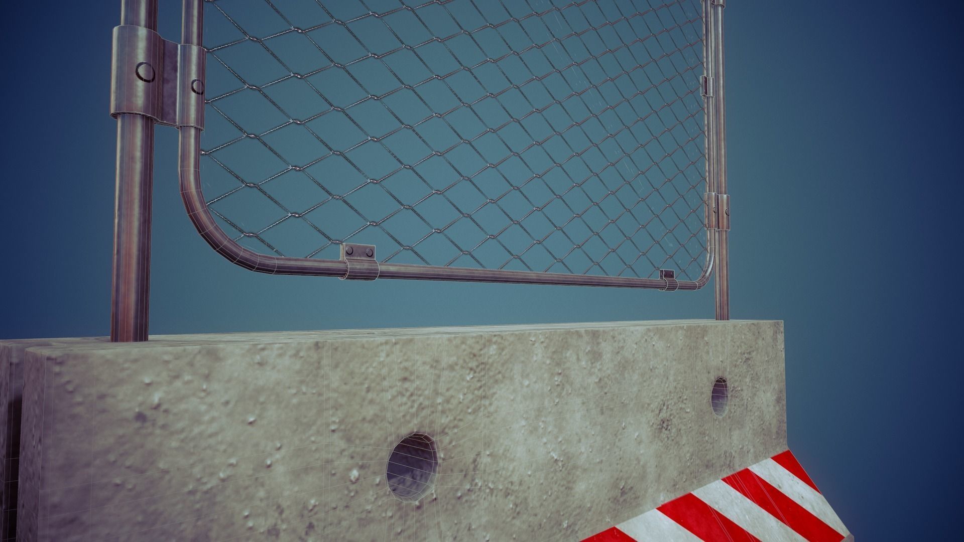 Concrete Barricade  - Tutorial Included  Low-poly 3D model_13