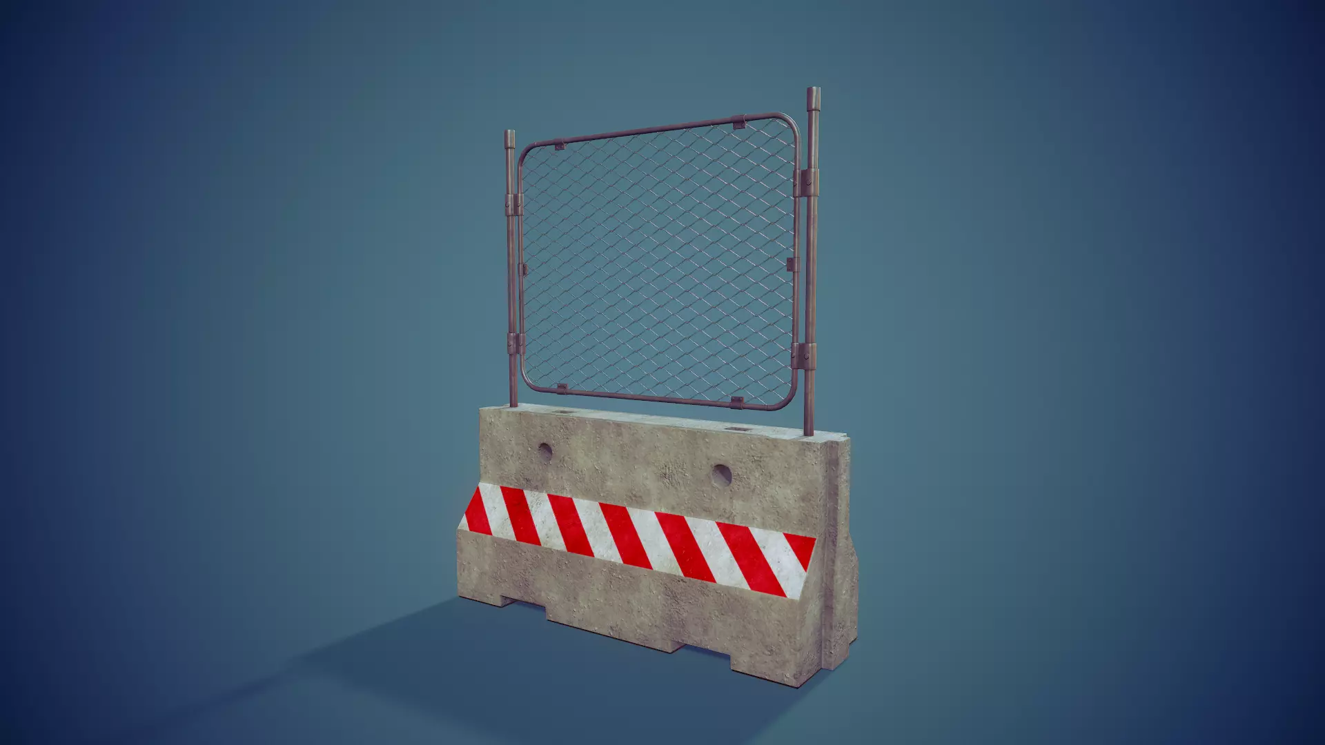 Concrete Barricade  - Tutorial Included  Low-poly 3D model_0