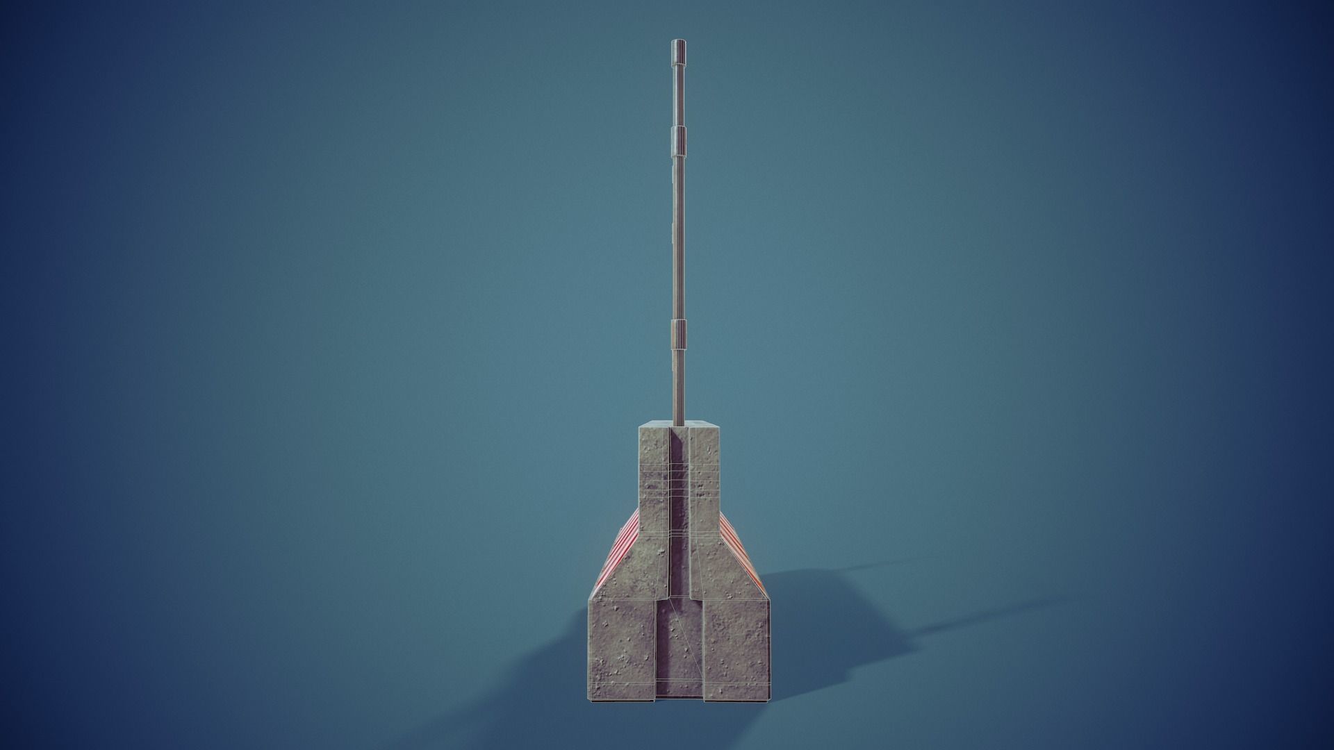 Concrete Barricade  - Tutorial Included  Low-poly 3D model_7