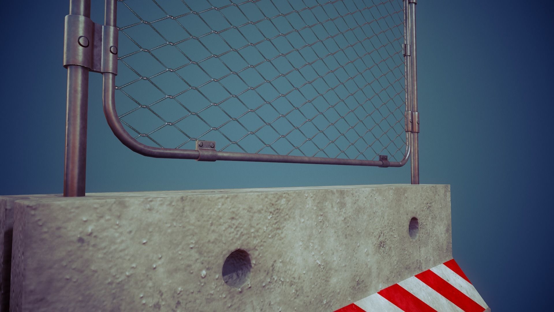 Concrete Barricade  - Tutorial Included  Low-poly 3D model_12
