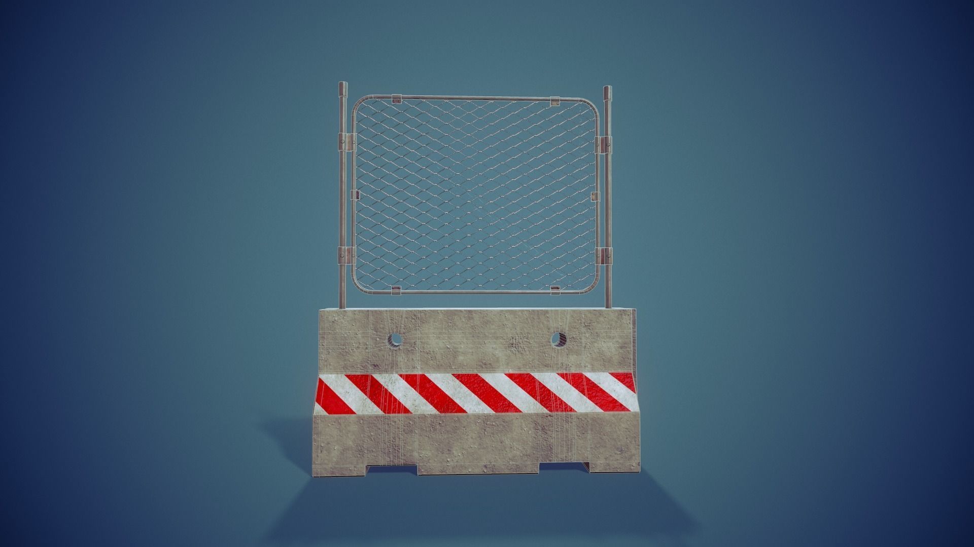 Concrete Barricade  - Tutorial Included  Low-poly 3D model_5
