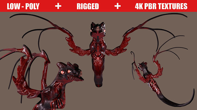 BLOOD DRAGON Low-poly 3D model
