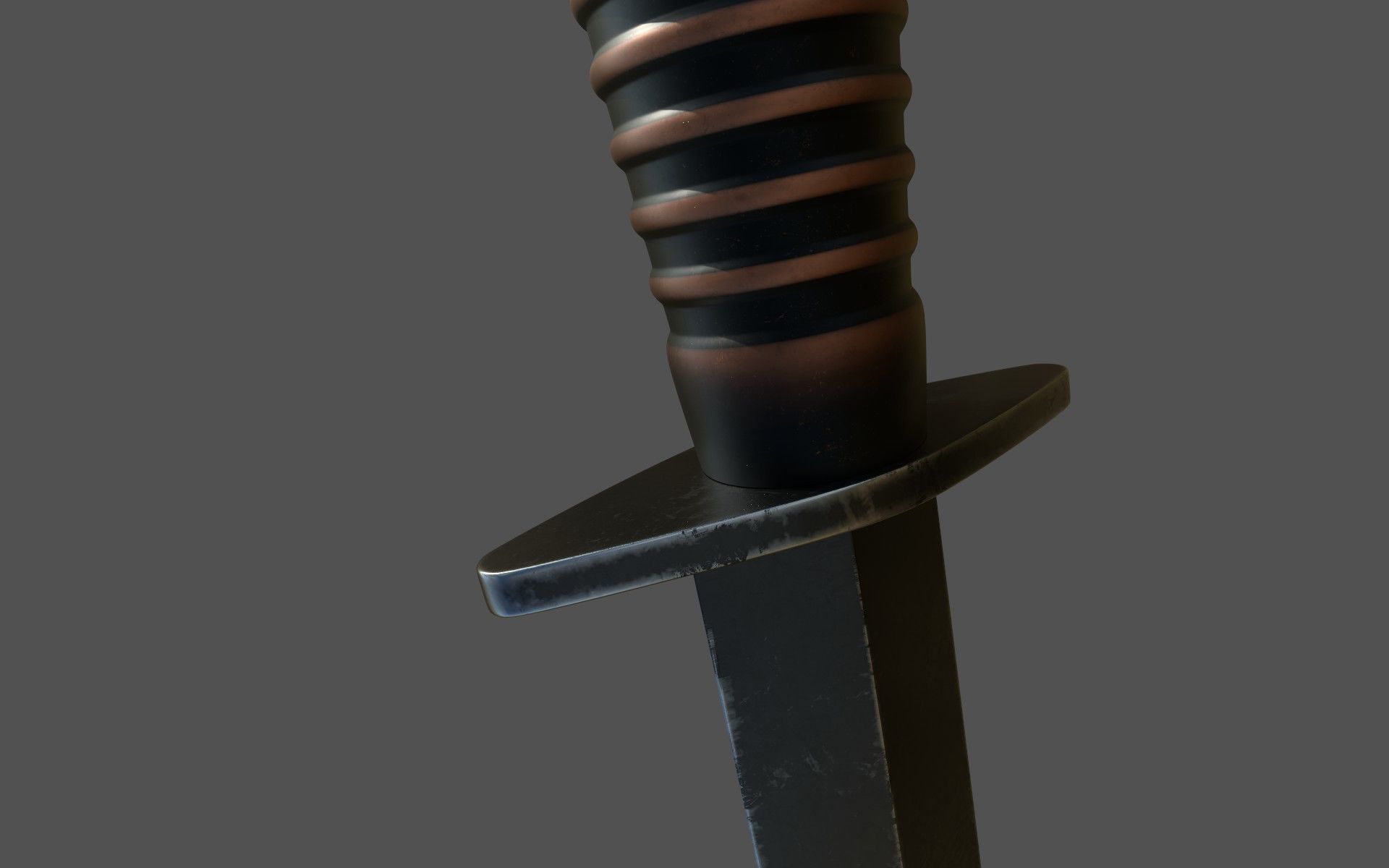 Fairbairn Sykes fighting knife Free low-poly 3D model_5