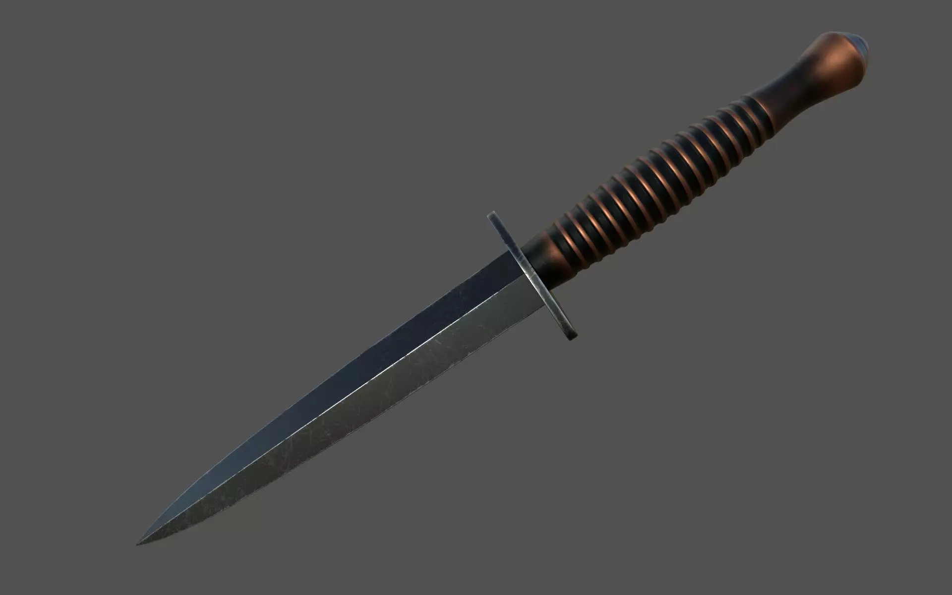 Fairbairn Sykes fighting knife Free low-poly 3D model_0