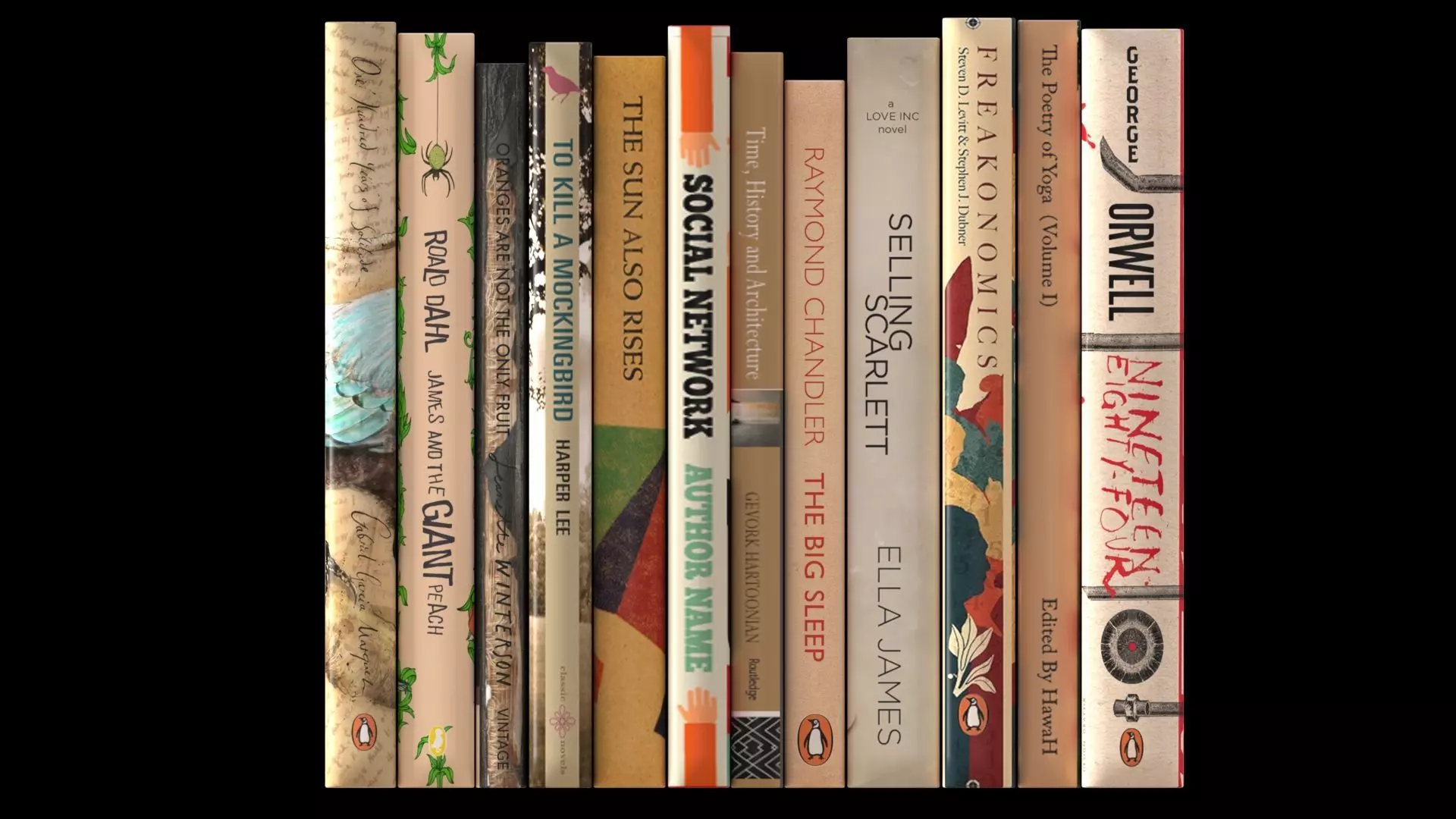 12 hardcover beige books 3D model_0