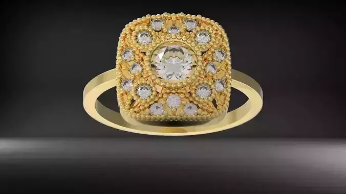 Geometric patterned - Vintage Ring